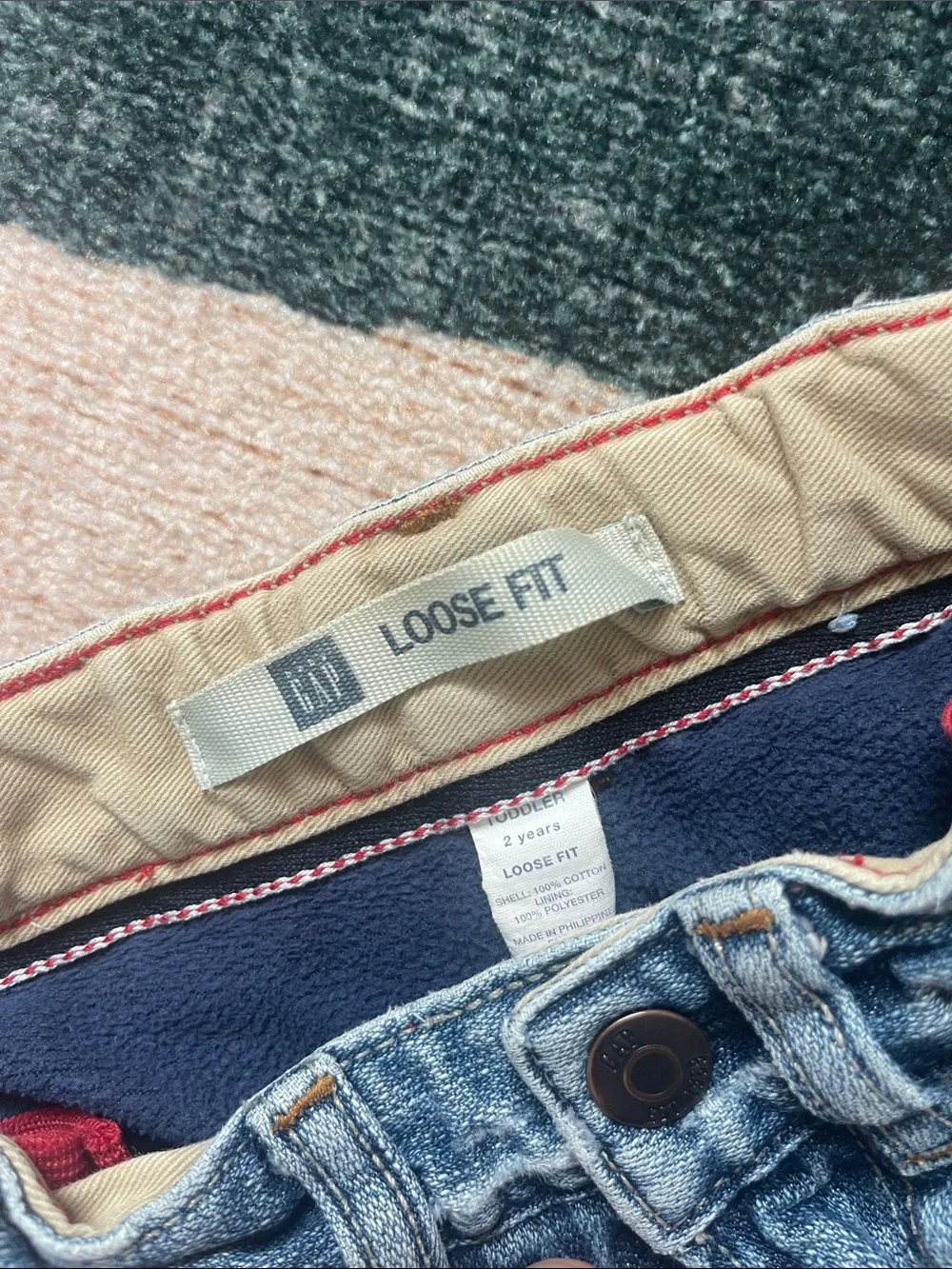 Vintage GAP Loose Fit Light Blue Denim Fleece-Lined Jeans